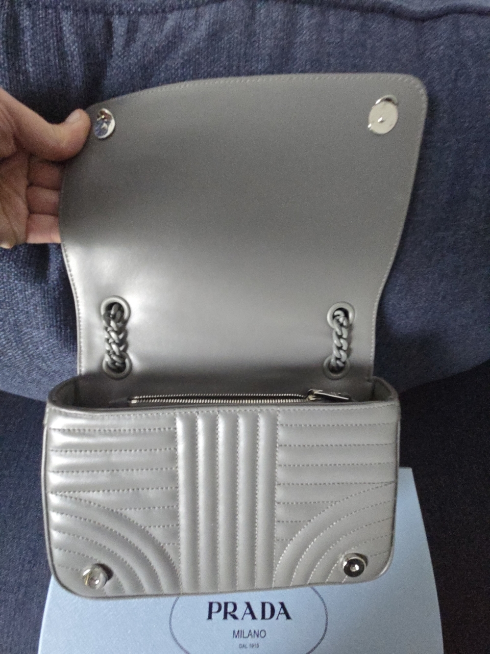 Prada Diagramme Bag Dark Gray - Picture 6 of 17